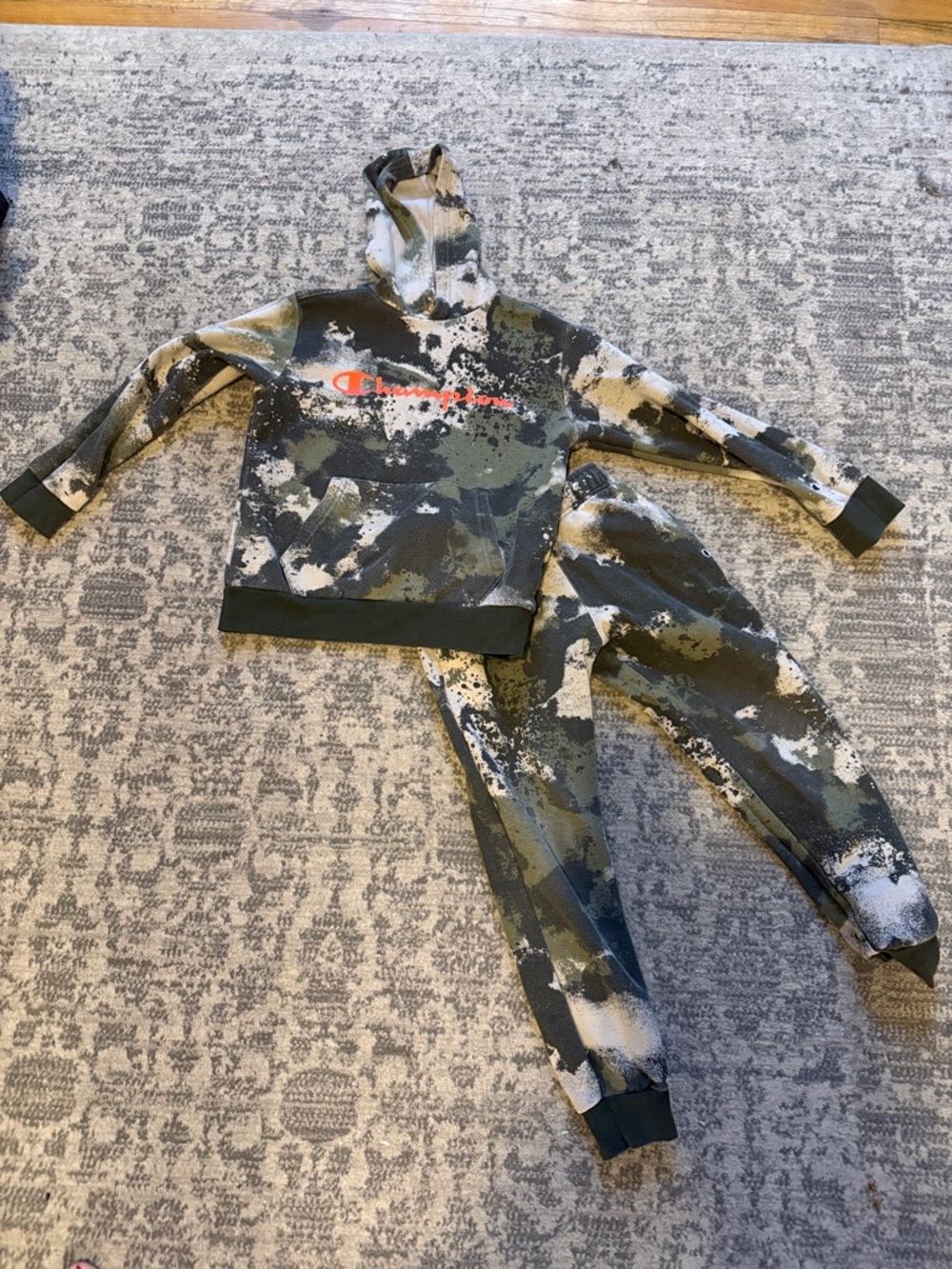 Champion Olive Camo Hoodie and Jogger Set - Olive, White, Black